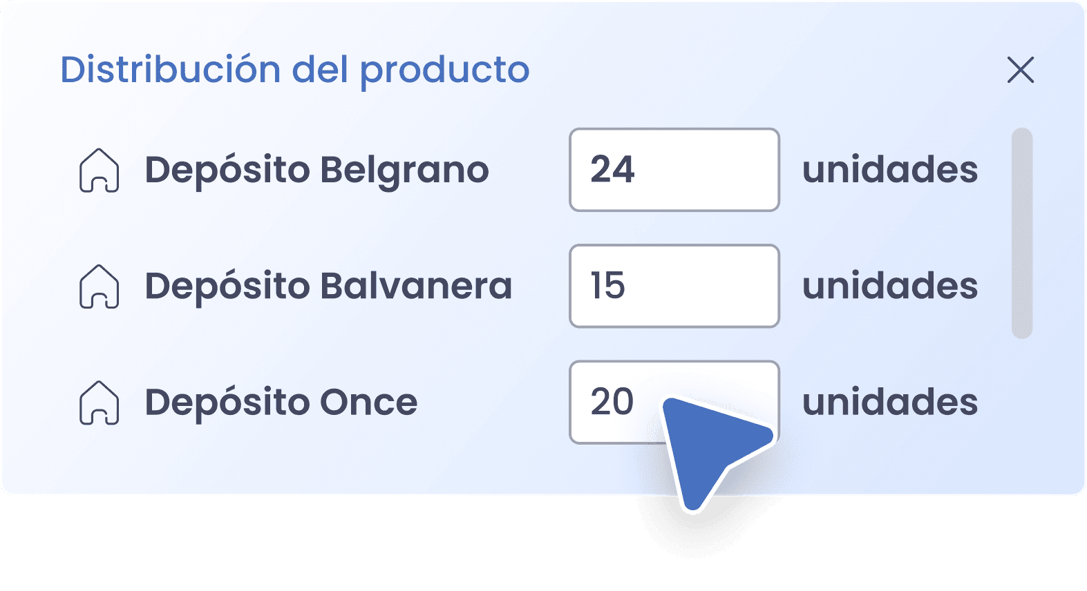 Distribución de stock por depósitos