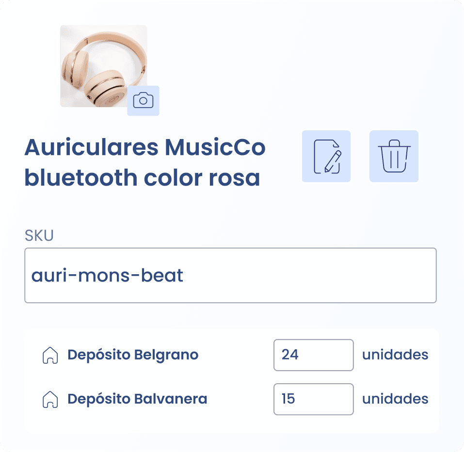 Tarjeta de producto con stock